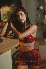 SET SHORT POLKA DOTS CHERRY